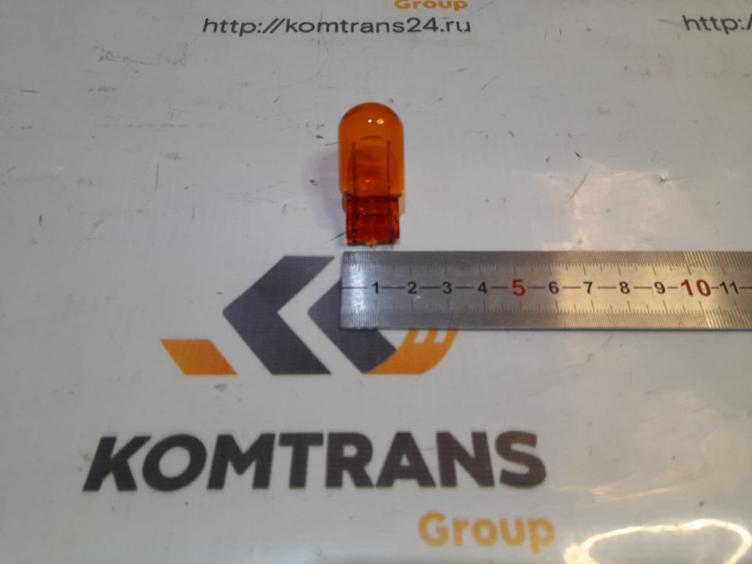 Лампа автомобильная 12V WY21 оранжив. 7504 1-контакта безцок.