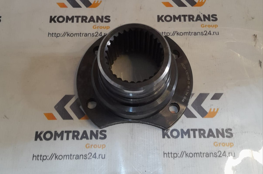 Фланец выходного вала на КПП 12JSD220TA-B с ретардером (Д. внутр - 76 мм, Д наруж - 95,5 мм/180 мм, выс. - 110 мм, Д отв. - 15 мм, шлицов - 29.) Фланец выходного вала на КПП 12JSD220TA-B с ретардером (Д. внутр - 76 мм, Д наруж - 95,5 мм/180 мм, выс. - 110 мм, Д отв. - 15 мм, шлицов - 29.)