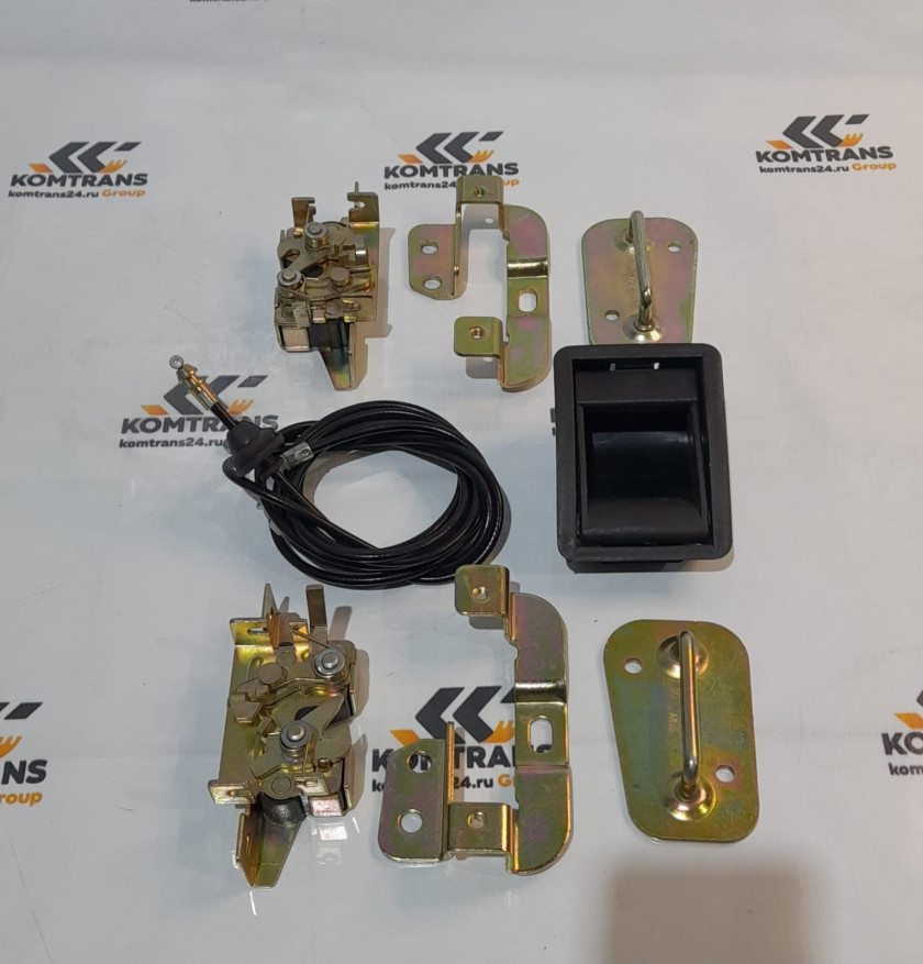 Замок капота правой двери в сборе с тросом SHACMAN X3000 Замок капота правой двери в сборе с тросом SHACMAN X3000