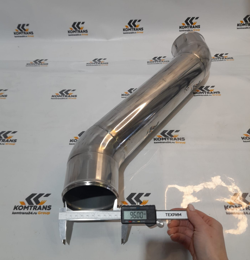 Патрубок интеркулера 98*98*670 WP12/WP13 (изогнутый, металл.) подводящий SHACMAN X3000 Патрубок интеркулера 98*98*670 WP12/WP13 (изогнутый, металл.) подводящий SHACMAN X3000