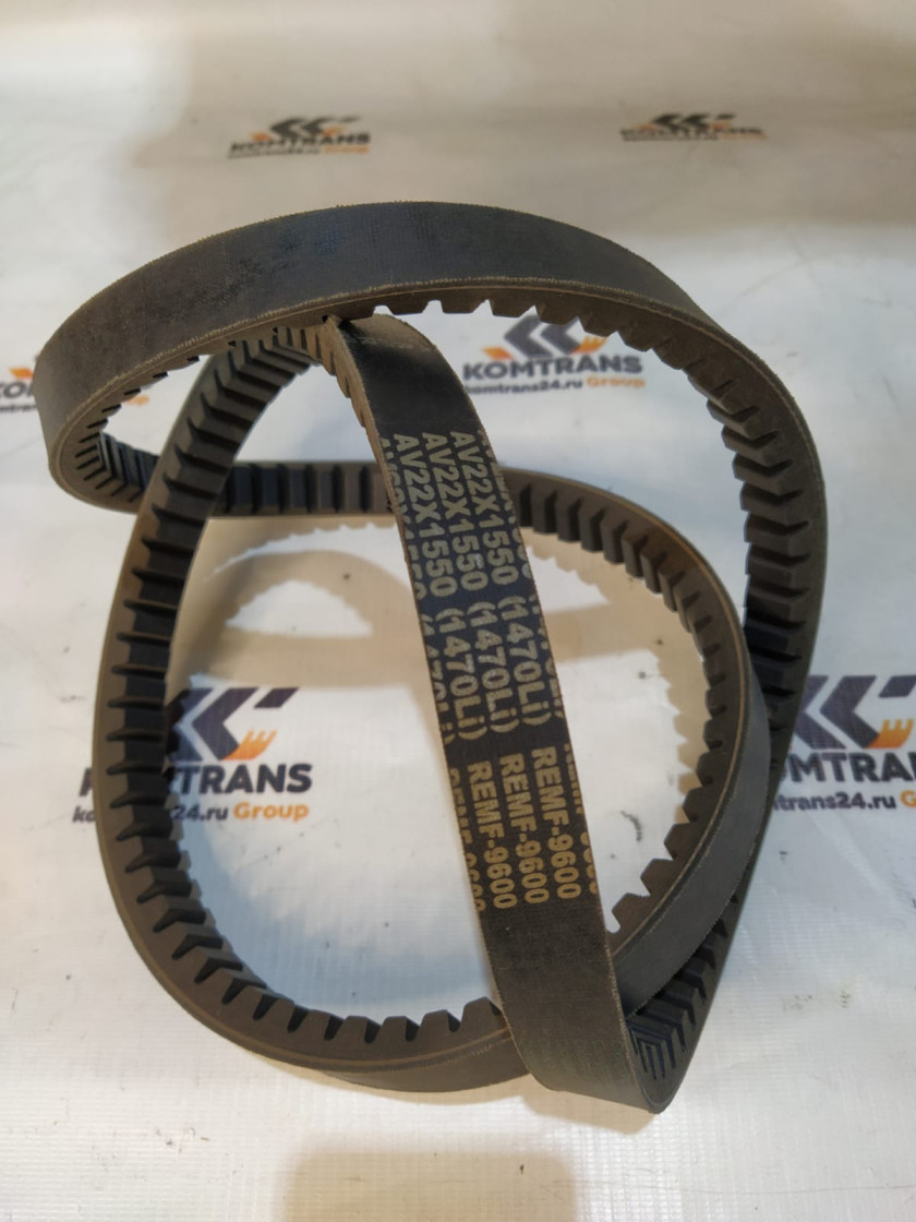 Ремень клиновой AV22*1470 (зубч) (генератор-помпа-шкив коленвала) ДВС YC6B125-T21 Ремень клиновой AV22*1470 (зубч) (генератор-помпа-шкив коленвала) ДВС YC6B125-T21