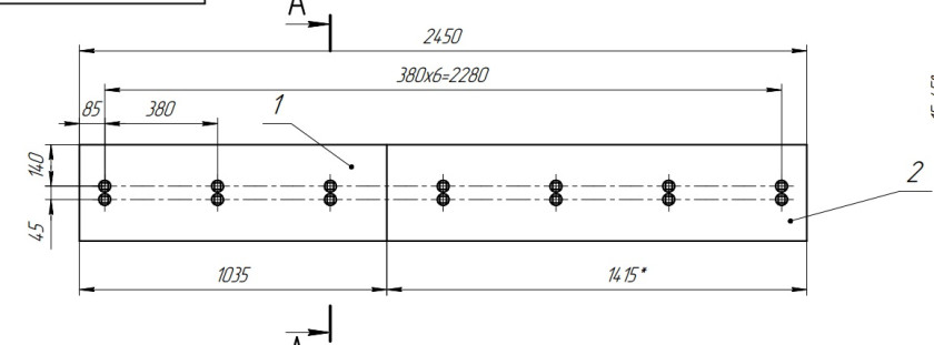 Нож ковша XC8-S3570 (две части) сталь 65Г Нож ковша XC8-S3570 (две части) сталь 65Г