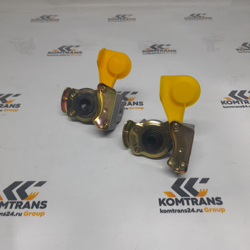 Разъем пневматический прицепа (d16) Желтый к-т Разъем пневматический прицепа (d16) Желтый к-т