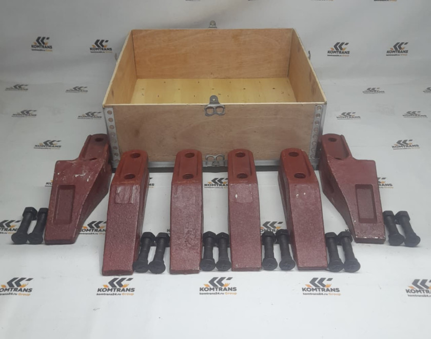 Комплект для замены зубьев ковша XCMG LW-300/330 (зубья + болты) Комплект для замены зубьев ковша XCMG LW-300/330 (зубья + болты)